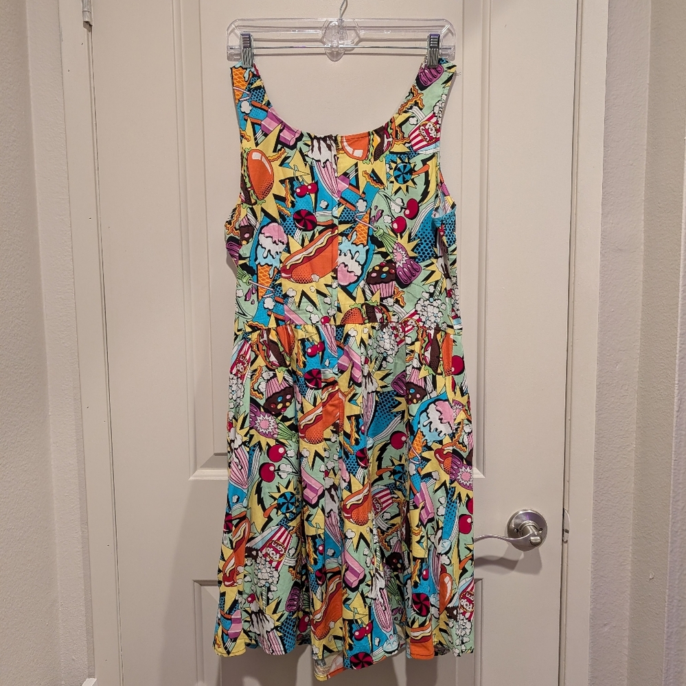 Folter Good Enough to Eat A-Line Vibrant Multicolor Sleeveless Dress XL - Picture 6 of 8